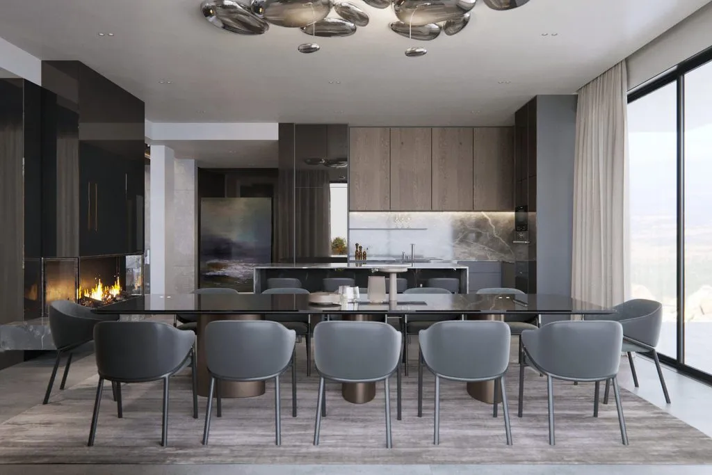 czarna kuchnia z drewnem