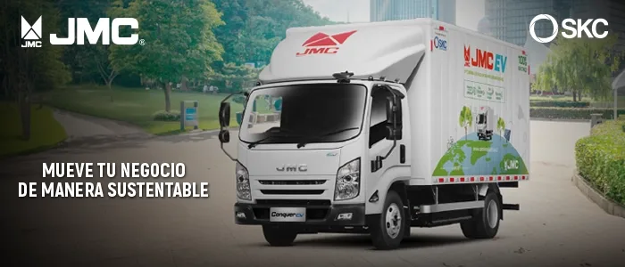 JMC Conquer 2.7T EV: camión eléctrico blanco de reparto para un negocio sostenible.