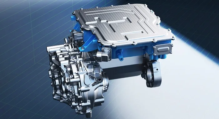 Tren motriz eléctrico Dongfeng Mage EV. Motor, inversor y transmisión de alto rendimiento.