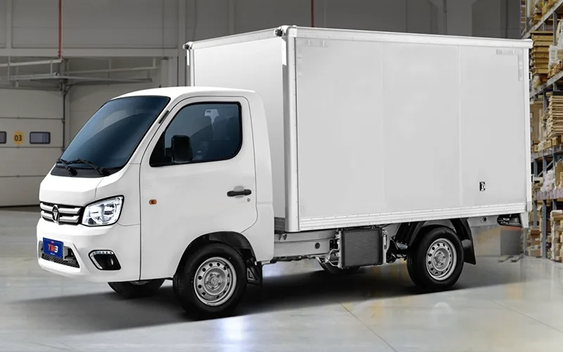 Foton TM3 Cargo Box blanco, furgón para reparto y transporte de carga.