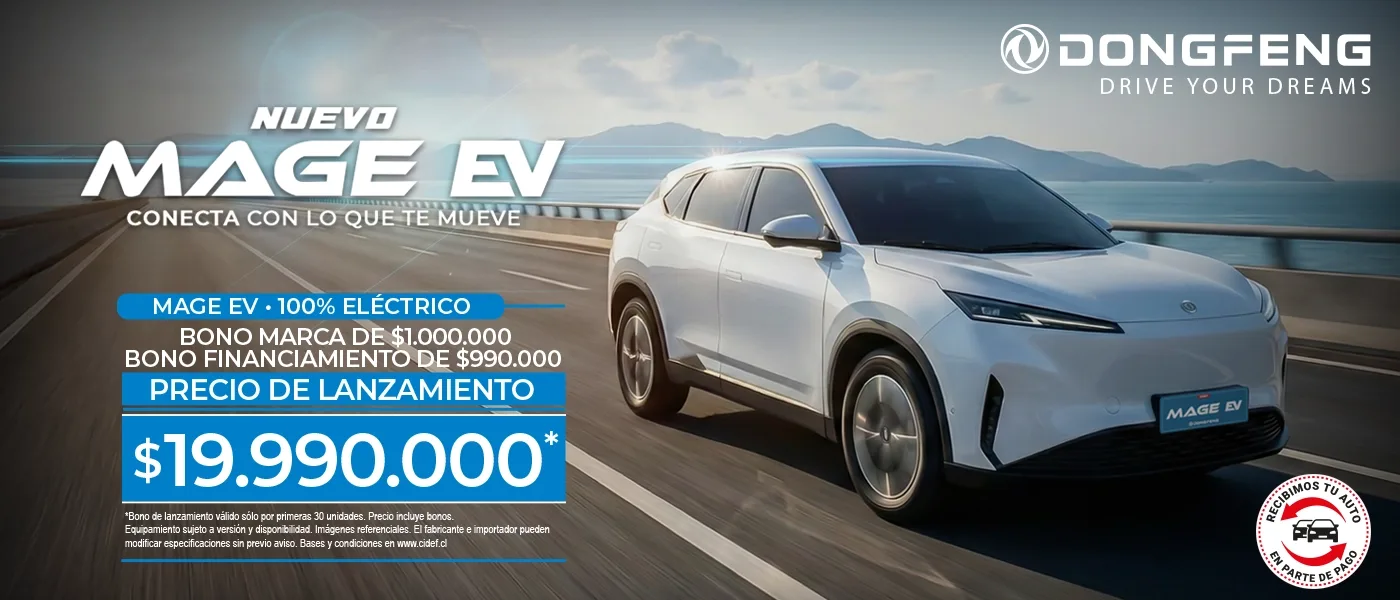 Nuevo Dongfeng Mage EV SUV eléctrico blanco, oferta lanzamiento $19.990.000. Automotora Colón.