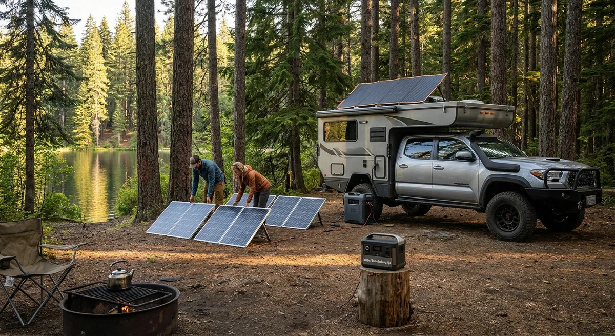 Powering an Off-Grid Lakeside RV: Solar in the Forest Shade