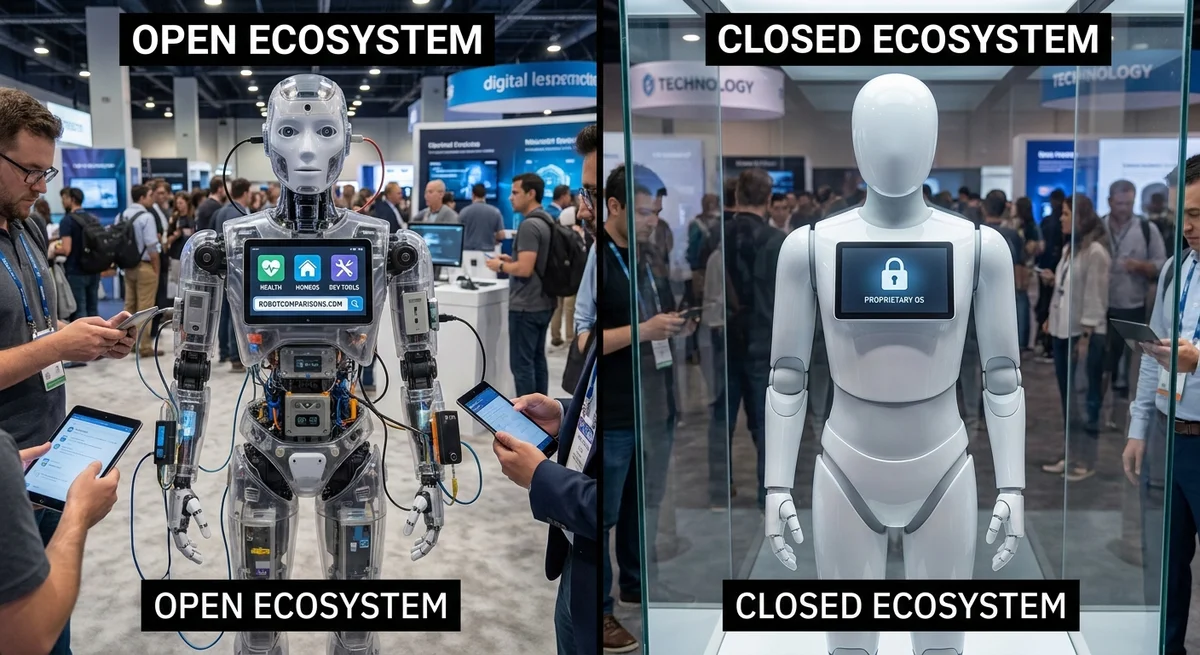 Open vs Closed Ecosystems: Extensibility and Third-Party Apps on 2026 Humanoids