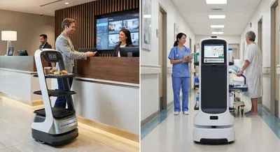 Robots de servicio en el mundo real: Atención médica y hotelería