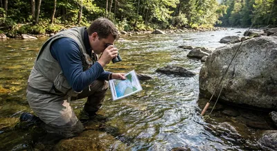 Reading River Current to Find Upstream-Moving Salmon