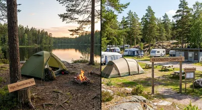 Sweden: Allemansrätten Tent Camping vs a Designated Campsite