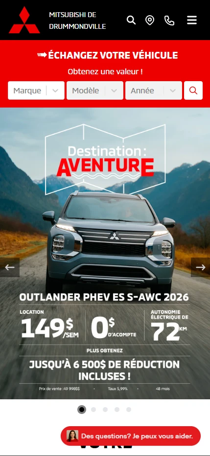 Site mobile Mitsubishi