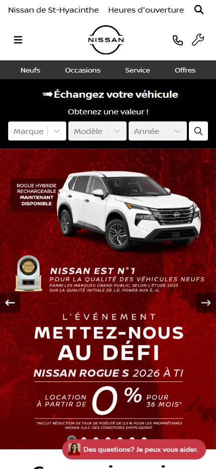 Site mobile Nissan