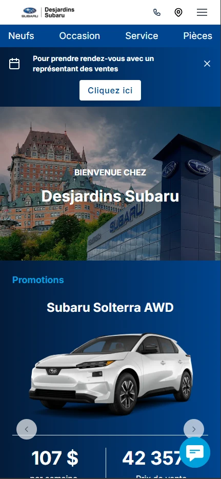 Site mobile Subaru