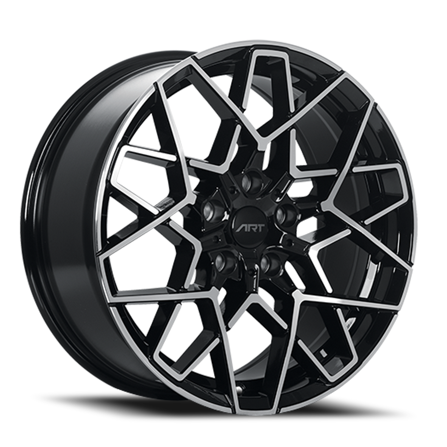 ART Replica Replica 192 Rims Wheels Gloss Black 19x8 Group A Wheels   Replica 192 Gloss Black Machined Face 5 Lug 0001 