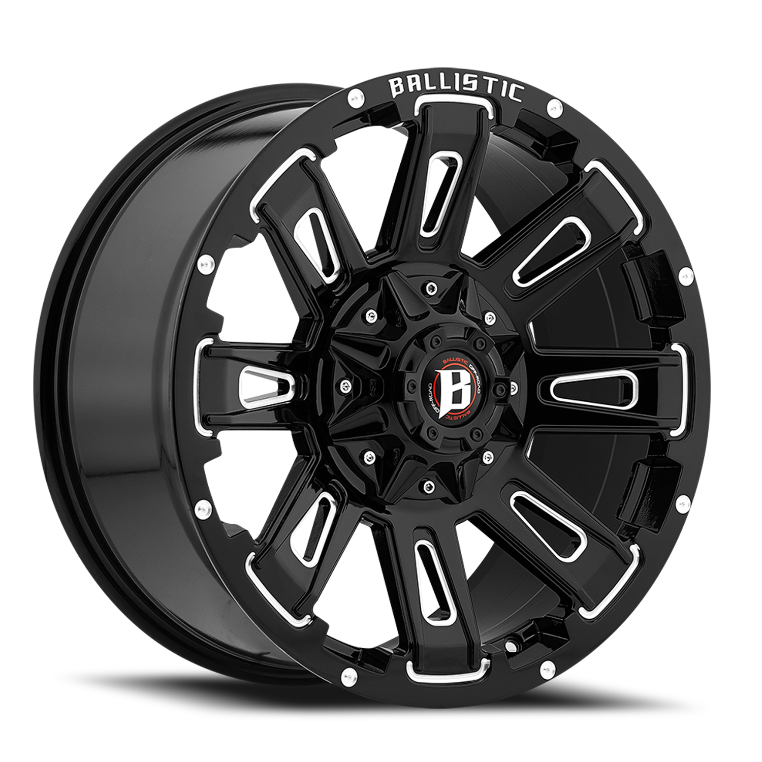 Ballistic Ravage 958 Rims Wheels Gloss Black 17x9 Group A Wheels ballistic-ravage-958-rims-wheels-gloss-black-17x9-group-a-wheels
