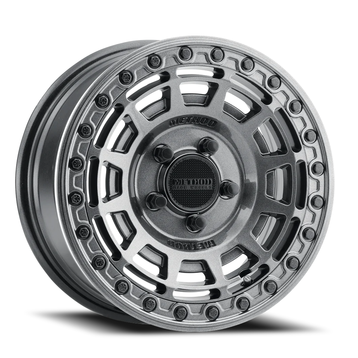 https://storage.googleapis.com/autosync-wheels/Method/MR415-Beadlock-UTV_GY_Graphite_Gloss-Graphite-Ring_5-lug_0001.png