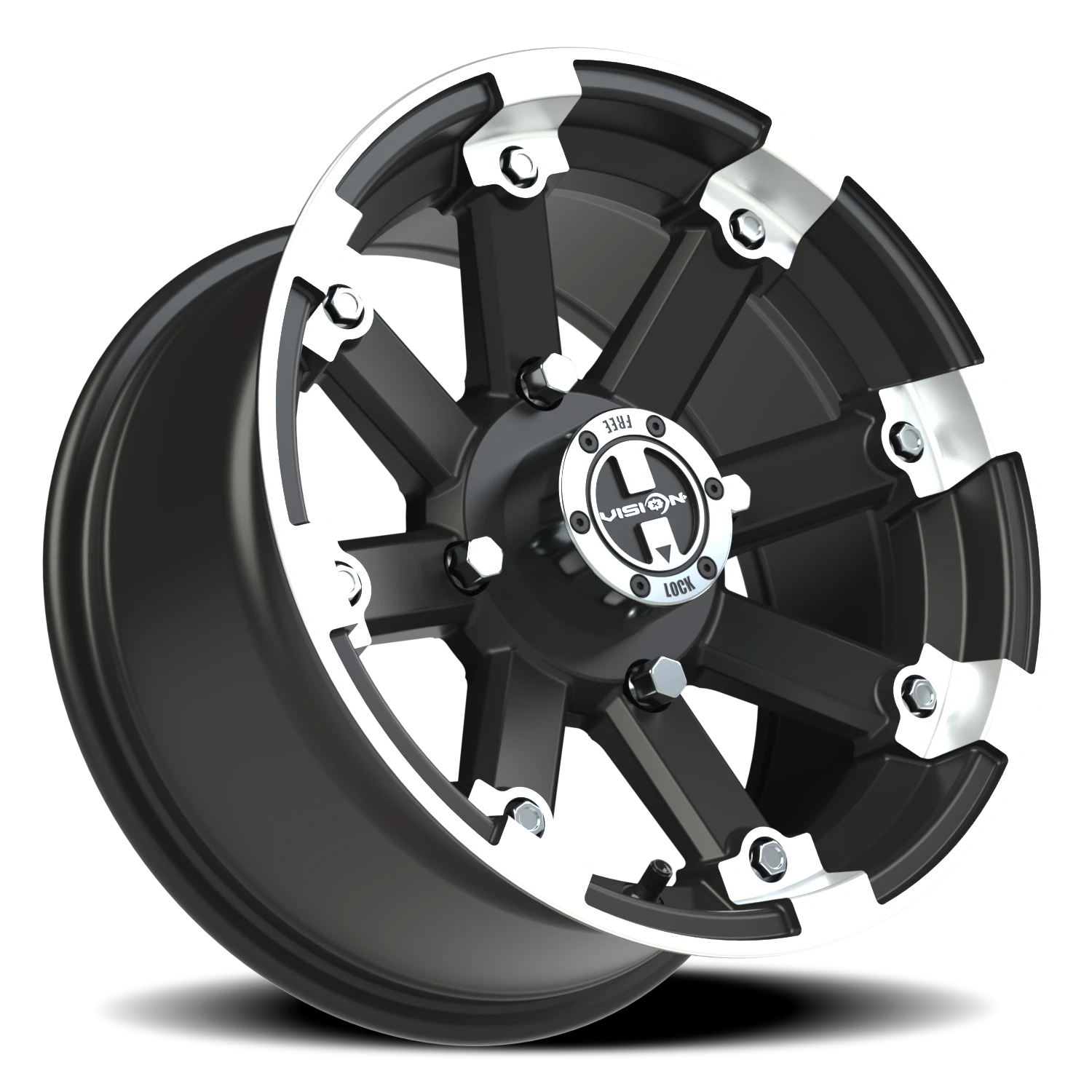 https://storage.googleapis.com/autosync-wheels/webp/Vision/393_Lock-Out-UTV-MBML_Matte_Black_Machined-Lip_4-lug_393-147136mbml4_0002.webp