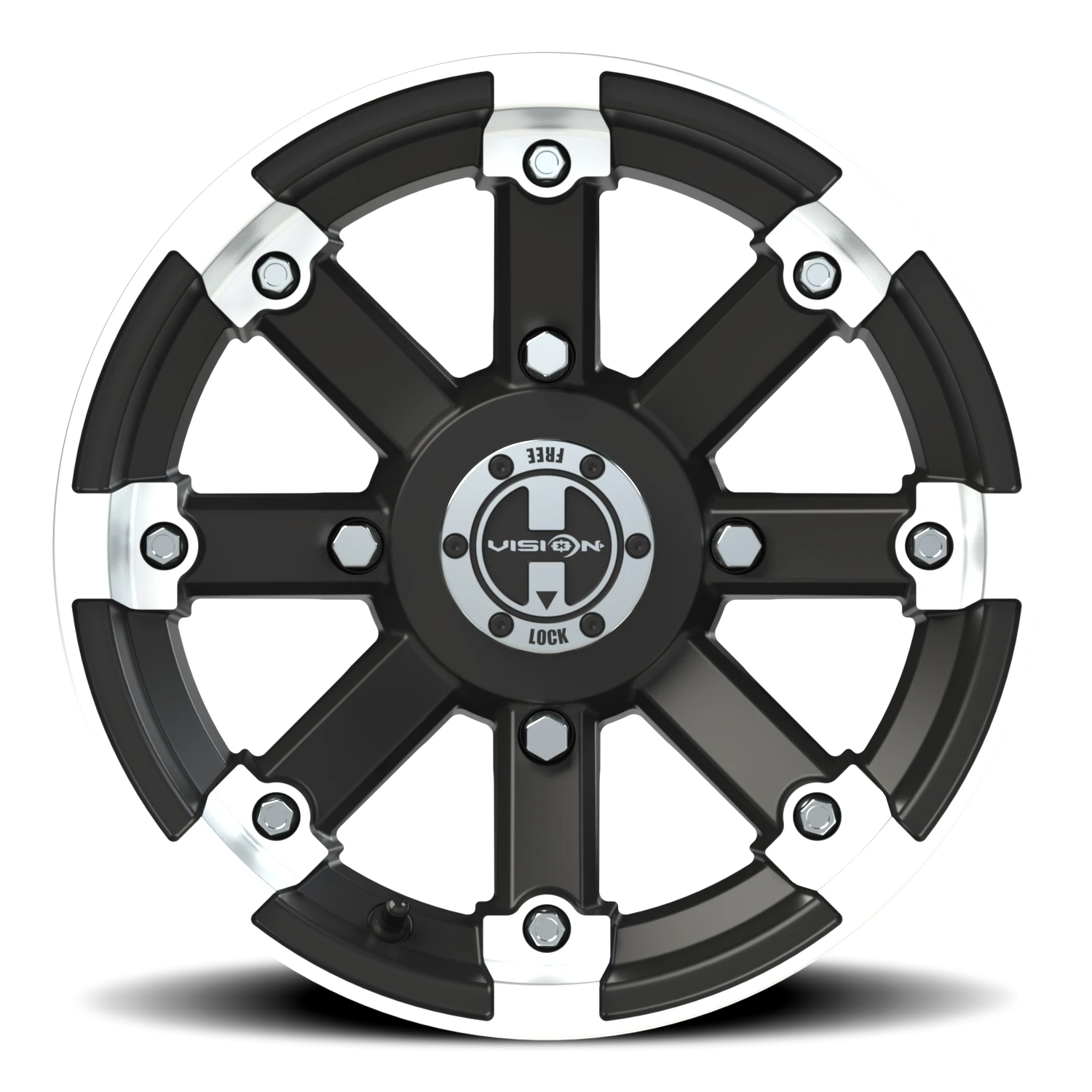 https://storage.googleapis.com/autosync-wheels/webp/Vision/393_Lock-Out-UTV-MBML_Matte_Black_Machined-Lip_4-lug_393-147156mbml4_0003.webp