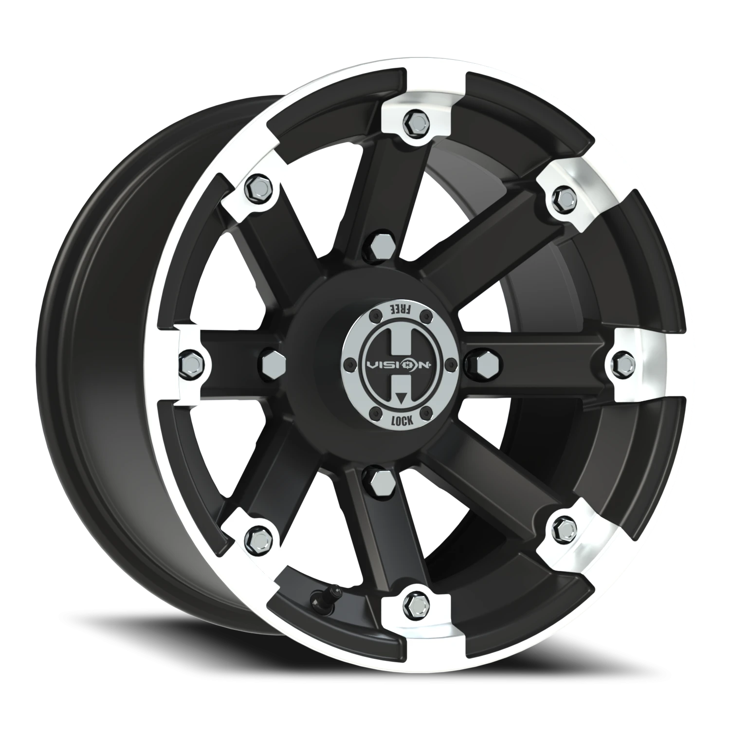 https://storage.googleapis.com/autosync-wheels/webp/Vision/393_Lock-Out-UTV-MBML_Matte_Black_Machined-Lip_4-lug_393-148156mbml4_0001.webp