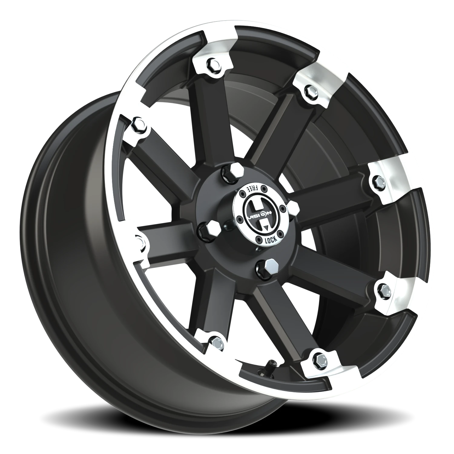 https://storage.googleapis.com/autosync-wheels/webp/Vision/393_Lock-Out-UTV-MBML_Matte_Black_Machined-Lip_4-lug_393-157110mbml4_0002.webp