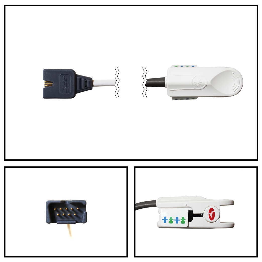 OEM Masimo SET 1864 LNCS DCIP Pediatric Hard Shell Finger SpO2 Sensor LNCS 9 Pin Connector 3FT/1M Cable