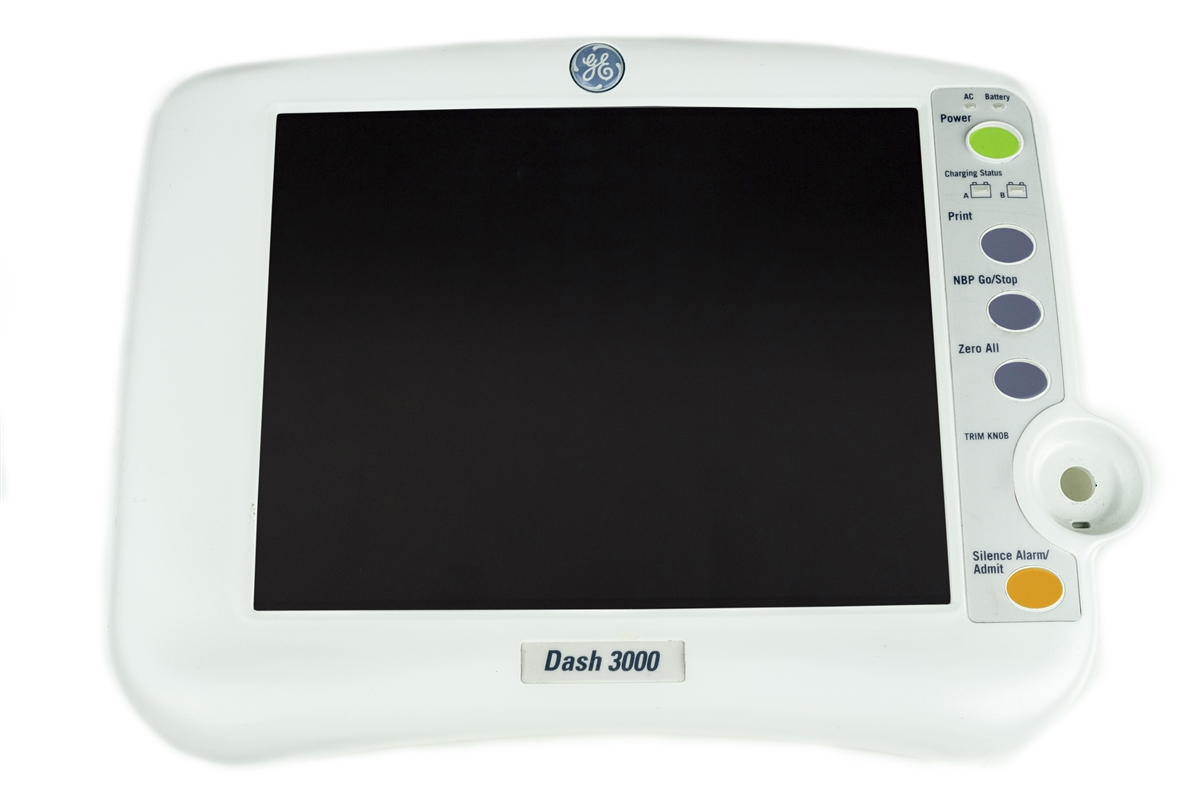 GE Dash 3000 Patient Monitor Front LCD Display Assembly with Screen Bezel Trim Flex Keypad