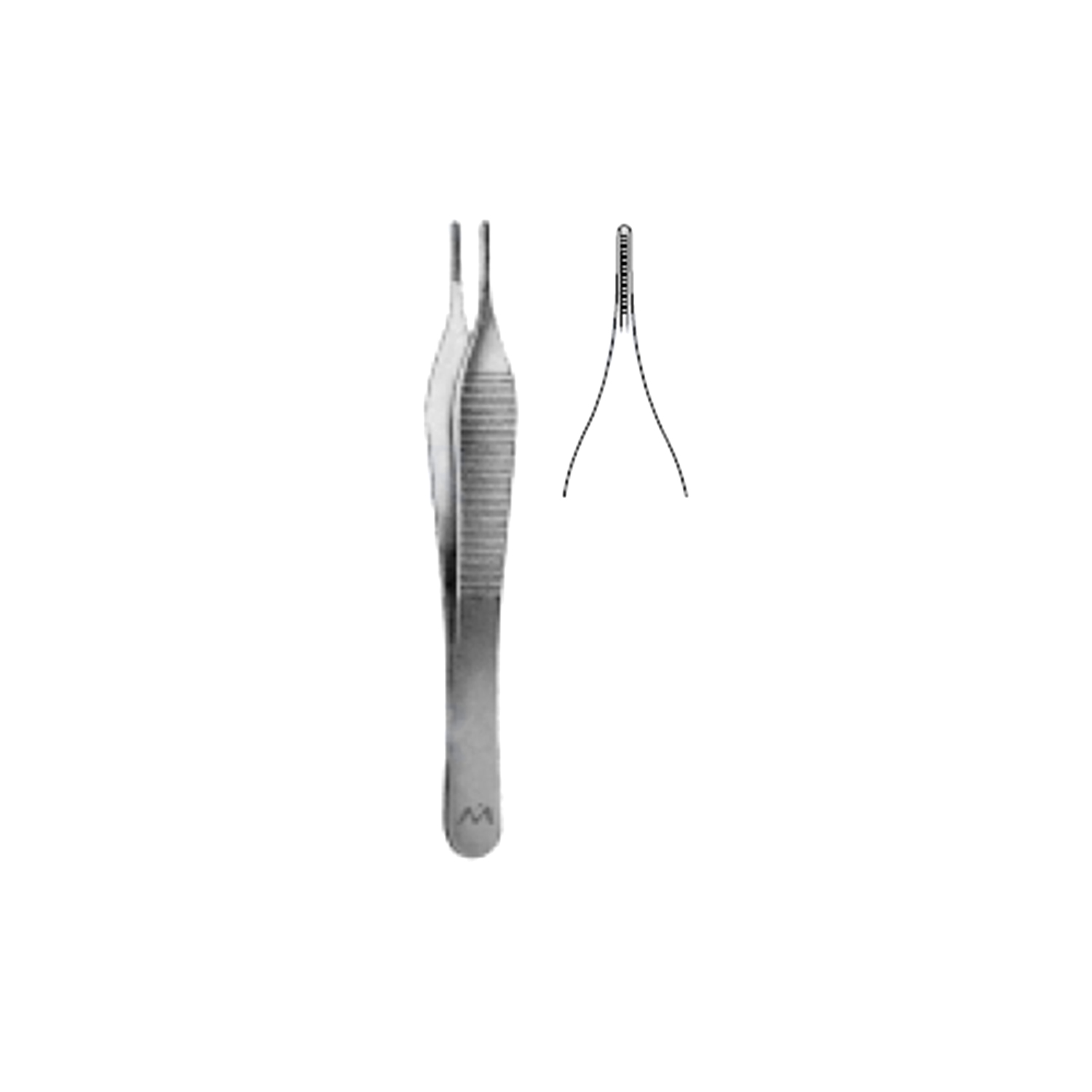 Marina Medical Adson-DeBakey Forceps - Straight, Atraumatic, 2.0mm Jaw 12cm/4.75in