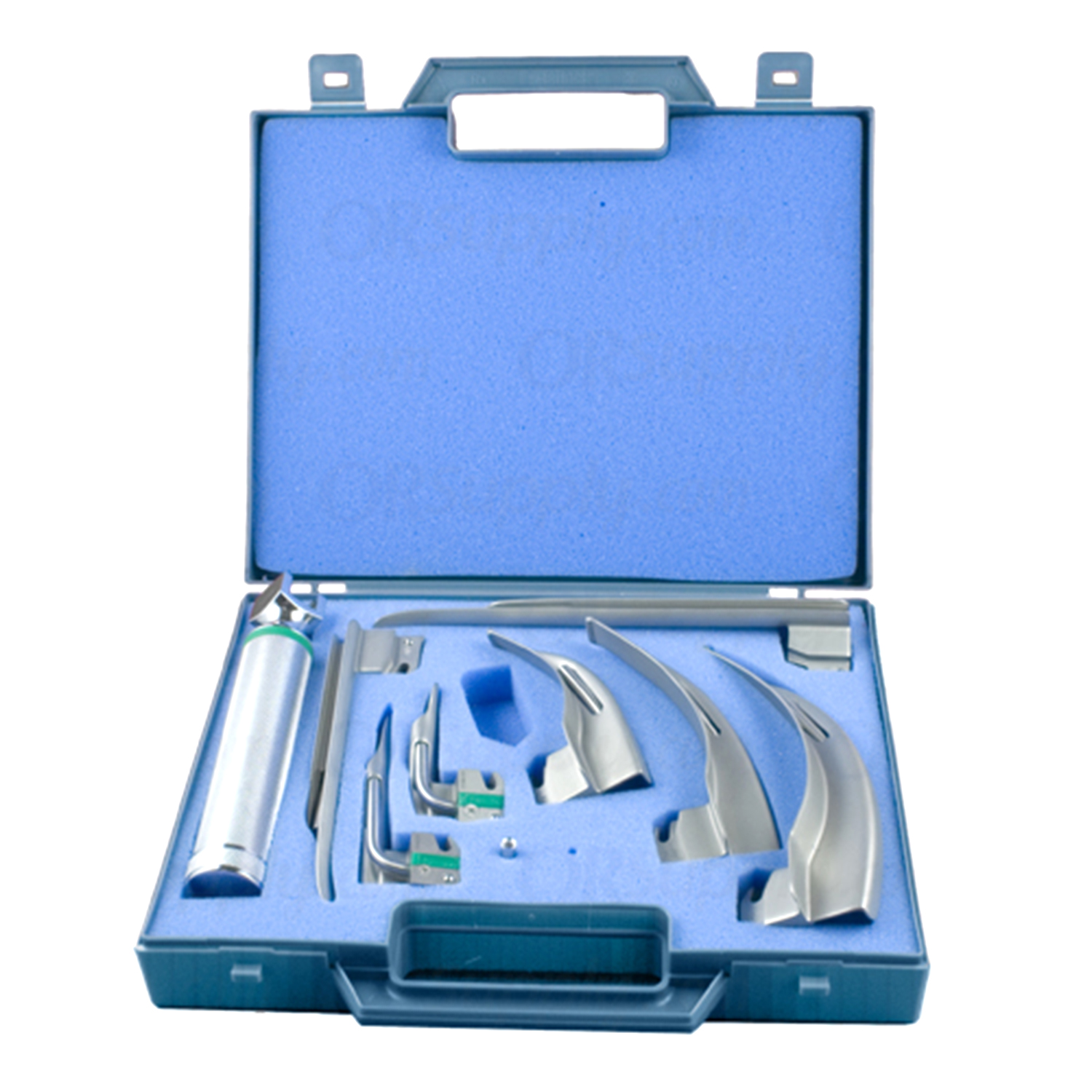 Sun-Med GreenLine Fiber Optic MacIntosh & Miller English Profile Laryngoscope Set