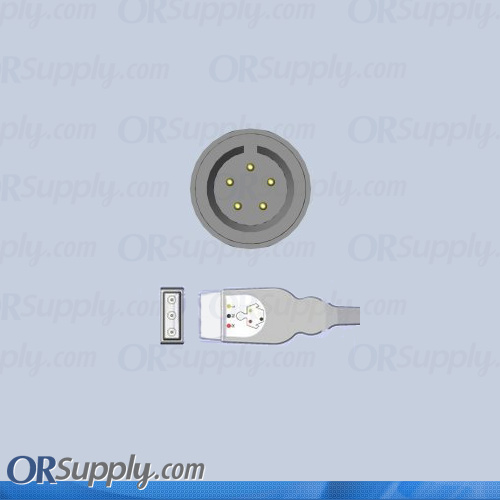 GE Corometrics ECG Cable, 3-Lead Inverse IEC Safety Din