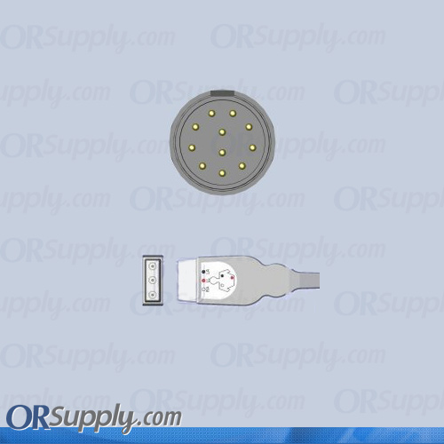 Nihon Kohden ECG Cable, 3-Lead AHA Safety Din