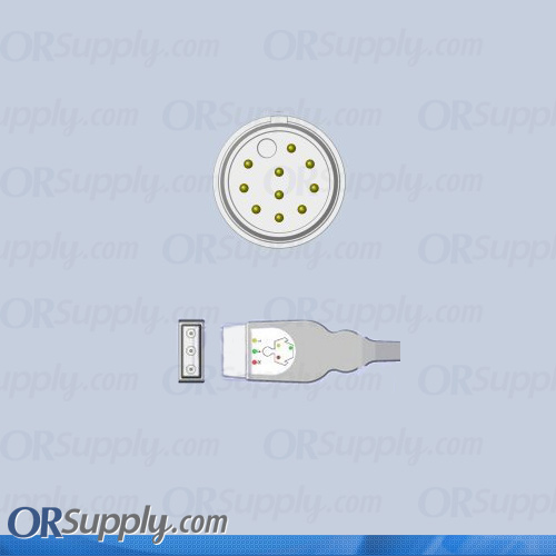 Mennen Medical ECG Cable, 3-Lead IEC Safety Din