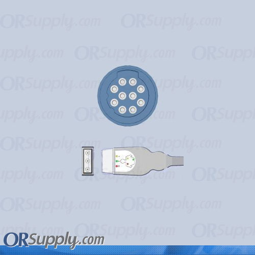 Burdick Spacelabs ECG Cable, 3-Lead IEC Safety Din