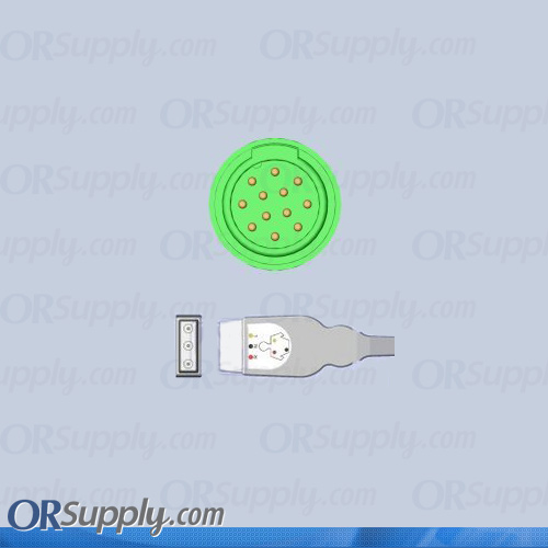 Kontron ECG Cable, 3-Lead Inverse IEC Safety Din