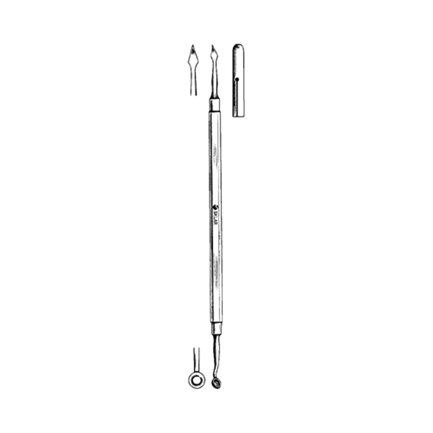 Sklar Comedone Extractor Spear Point With Curve Double End