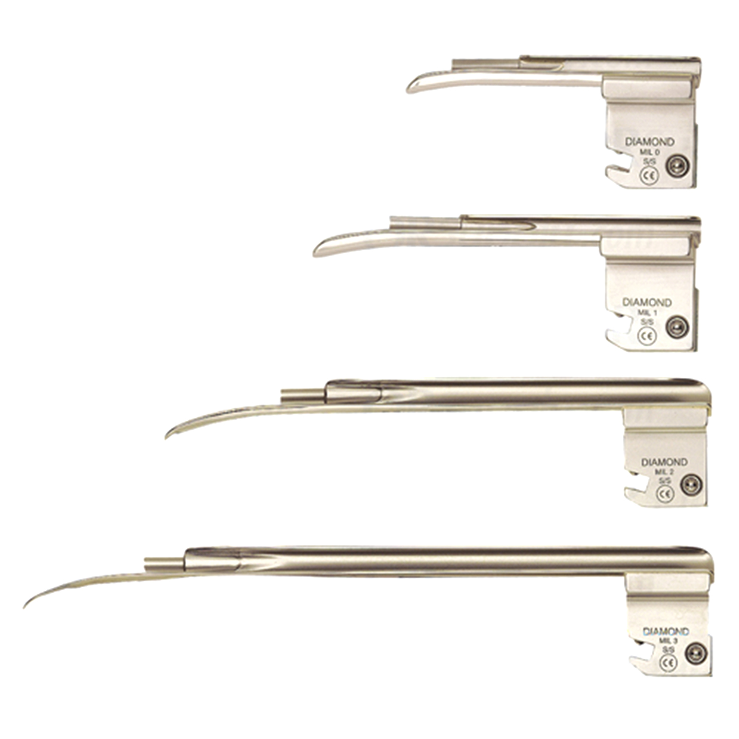 Penlon Diamond Fibrelight Fiber Optic Miller Laryngoscope Blades