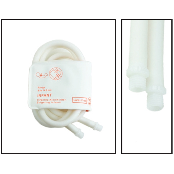 NiBP Double Tube Tube 9CM-14.8CM / 3.5IN-14.8IN Infant Disposable TPU Blood Pressure Cuff Box of 5