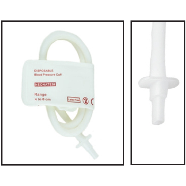 Avante Brand -  NiBP Single Tube 4CM-8CM / 1.6IN-3.2IN Neonatal Disposable Soft Fiber Blood Pressure Cuff Box of 10