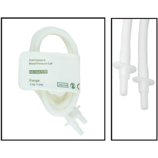 Avante Brand -  NiBP Double Tube 6CM-11CM / 2.4IN-4.3IN Neonatal Disposable Soft Fiber Blood Pressure Cuff Box of 10