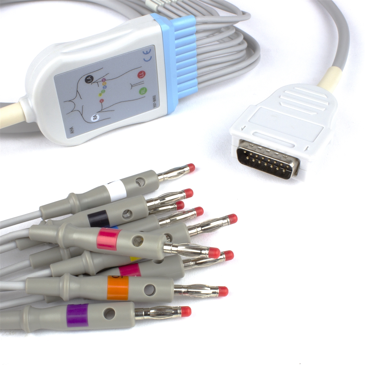 Burdick/Cardiac Science 10 Lead Fixed Diagnostic ECG Cable (Connector Option 2) - Banana