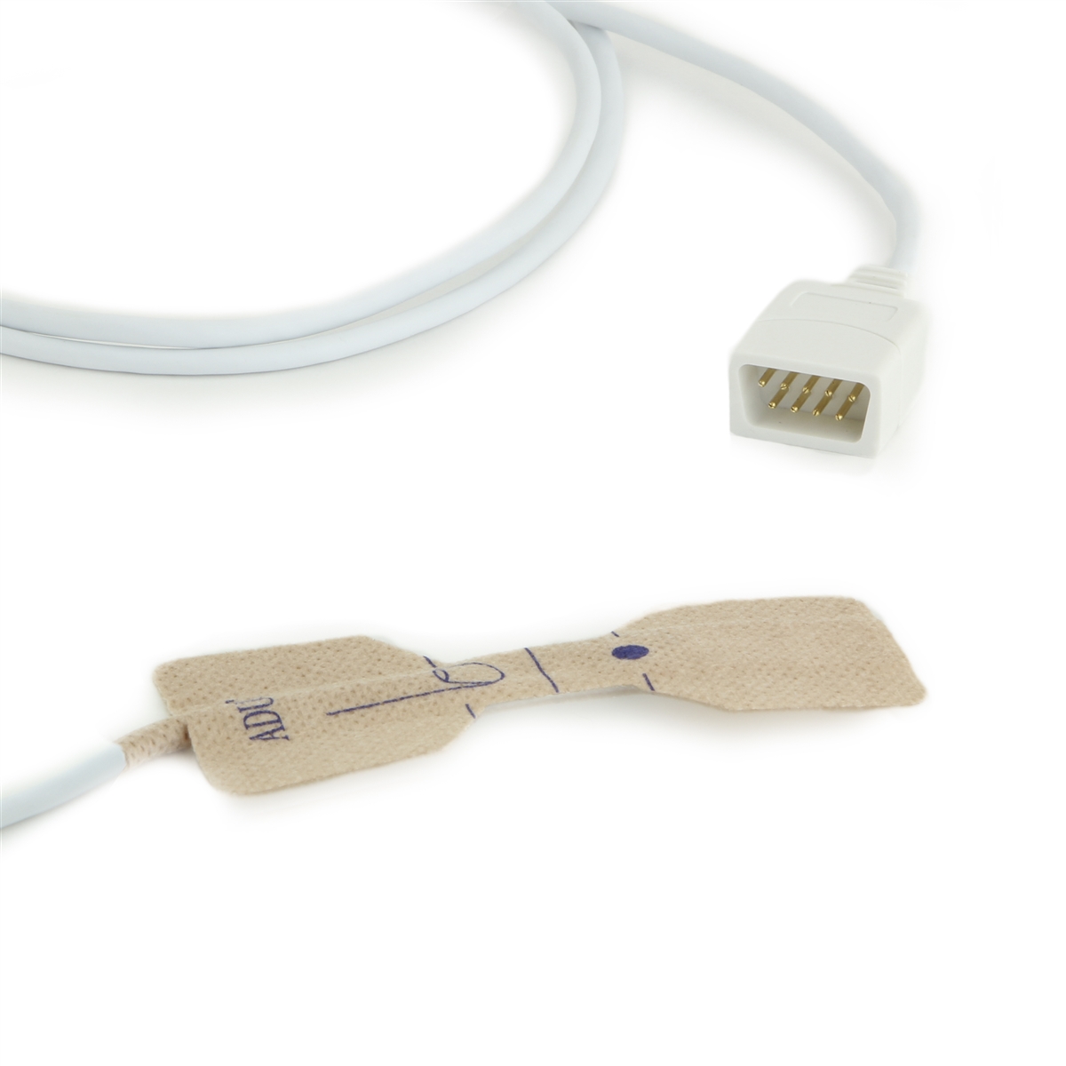 BCI Disposable Neonatal / Adult Textile Adhesive Multi-Site Wrap SpO2 Sensors DB9 9 Pin Connector 1.5FT/.5M Cable BCI Compatible 24pk