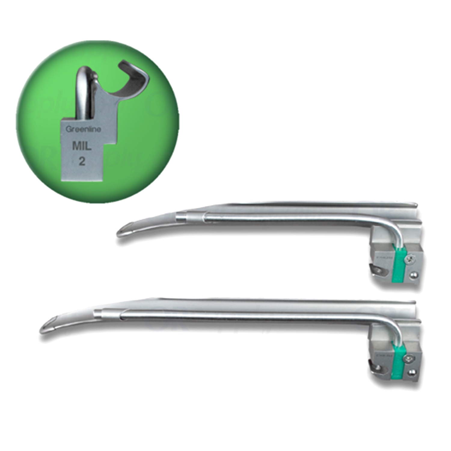 Greenline Miller English Profile Blade Size 2 (Child) - Light on Right Side in User Position