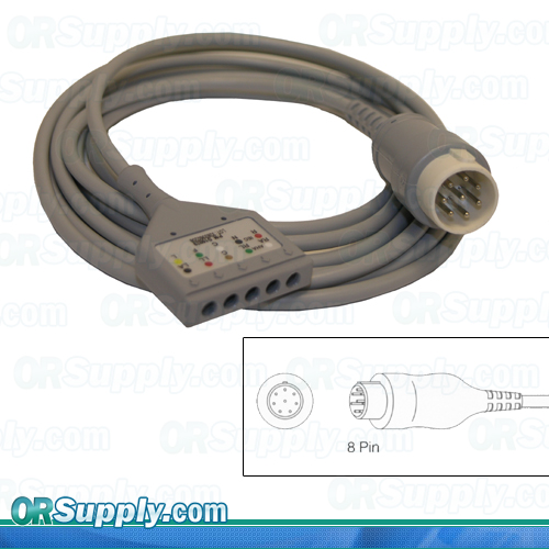 5导联心电图电缆8引脚惠普Codemasters和Merlin监视器