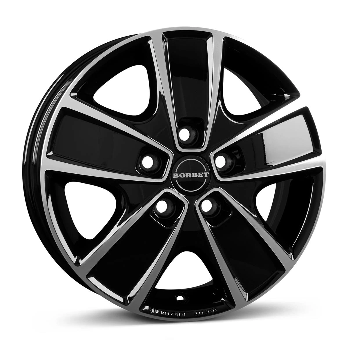 R16 x 6 5x130 ET68 CB78.1 Borbet CWG Black Polished