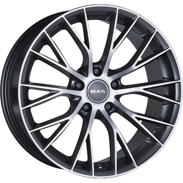 R18 x 9 5x120 ET44 CB72.6 MAK Munchen Gun Met-Mirror Face
