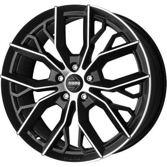 R18 x 8 5x110 ET30 CB65.1 Momo Massimo Matt Black Polished