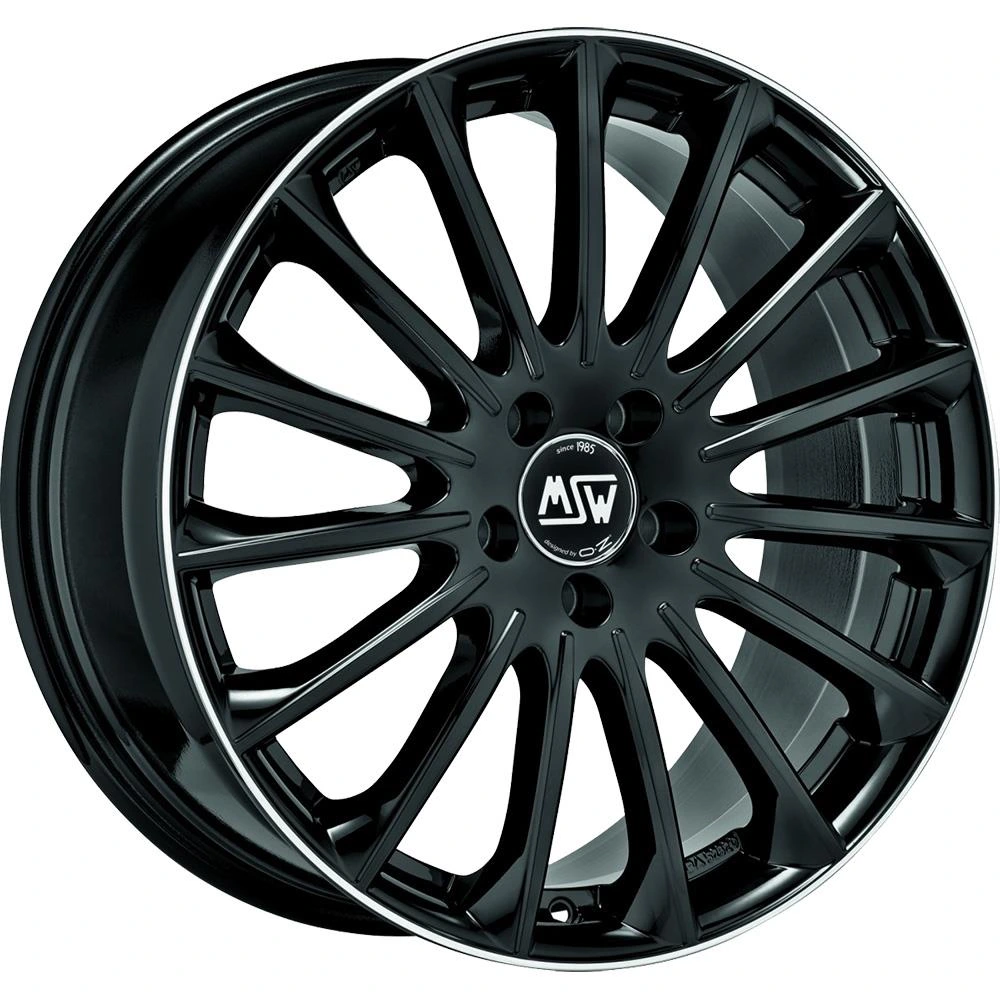 R19 x 8 5x112 ET38 CB73.1 MSW 30 Gloss Black+Diamond Lip