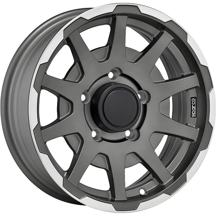 R16 x 5.5 5x139.7 CB108.1 Sparco Dakar Matt Dark Grey Lip Polished