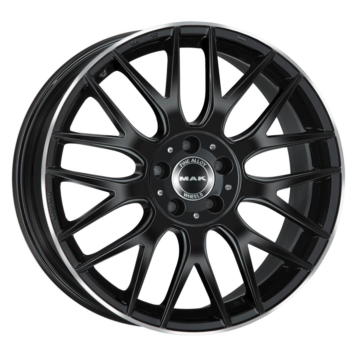 R21 x 8.5 5x112 ET27 CB66.6 MAK Arrow Gloss Black Mirror Ring