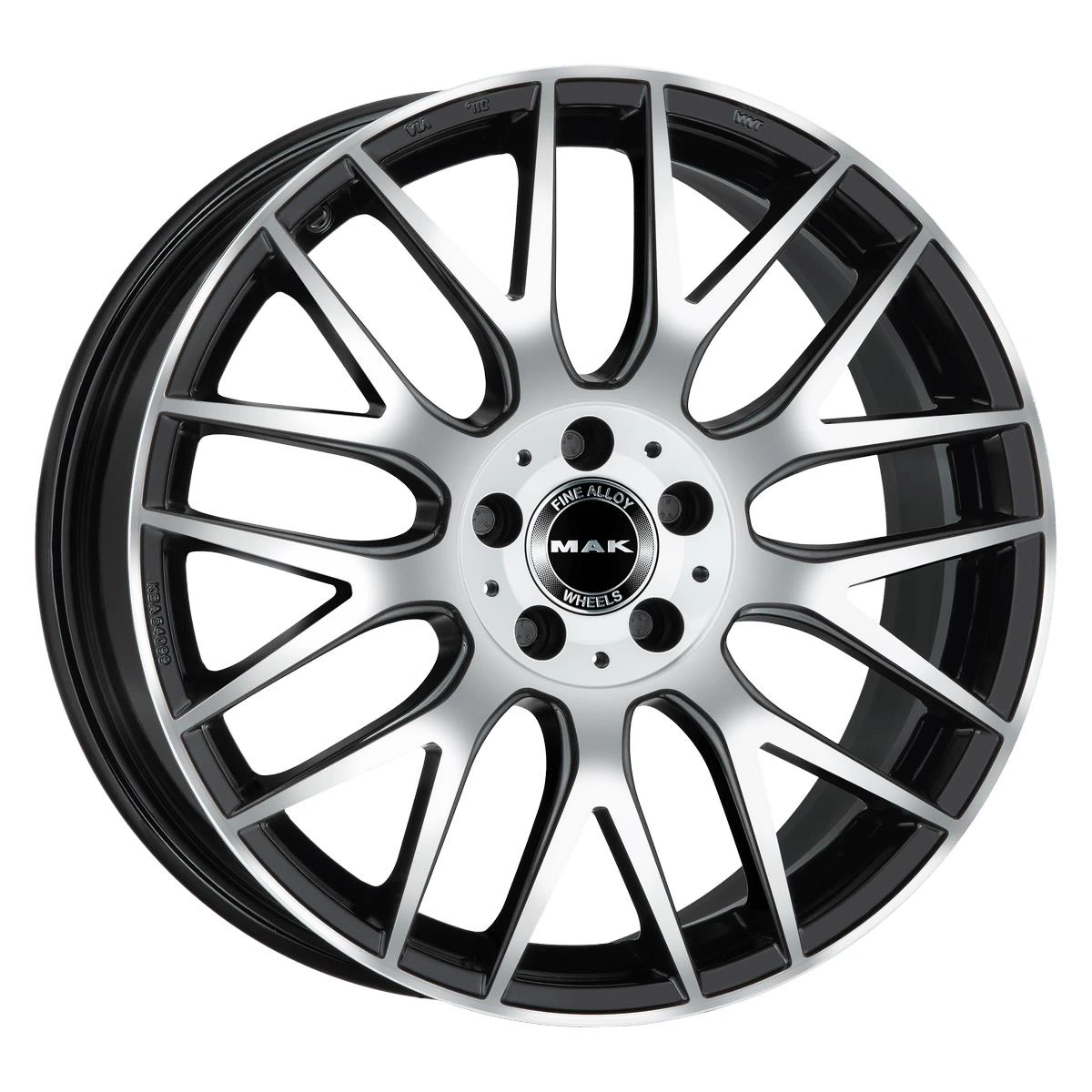 R21 x 8.5 5x112 ET51 CB66.6 MAK Arrow Black Mirror