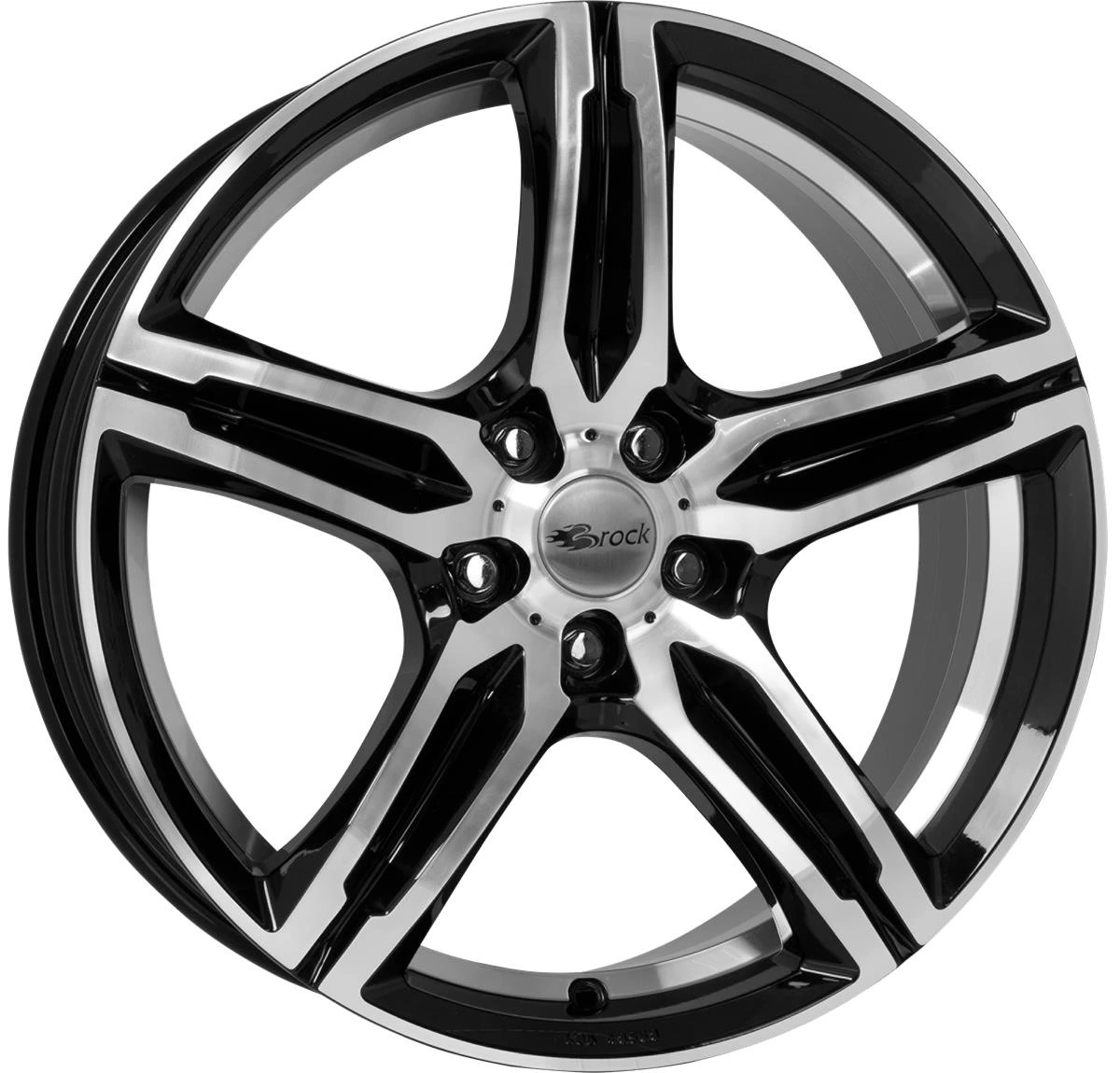 R17 x 7.5 5x112 ET45 CB66.6 Brock B29 Schwarz Glanz Voll-Poliert (SGVP)