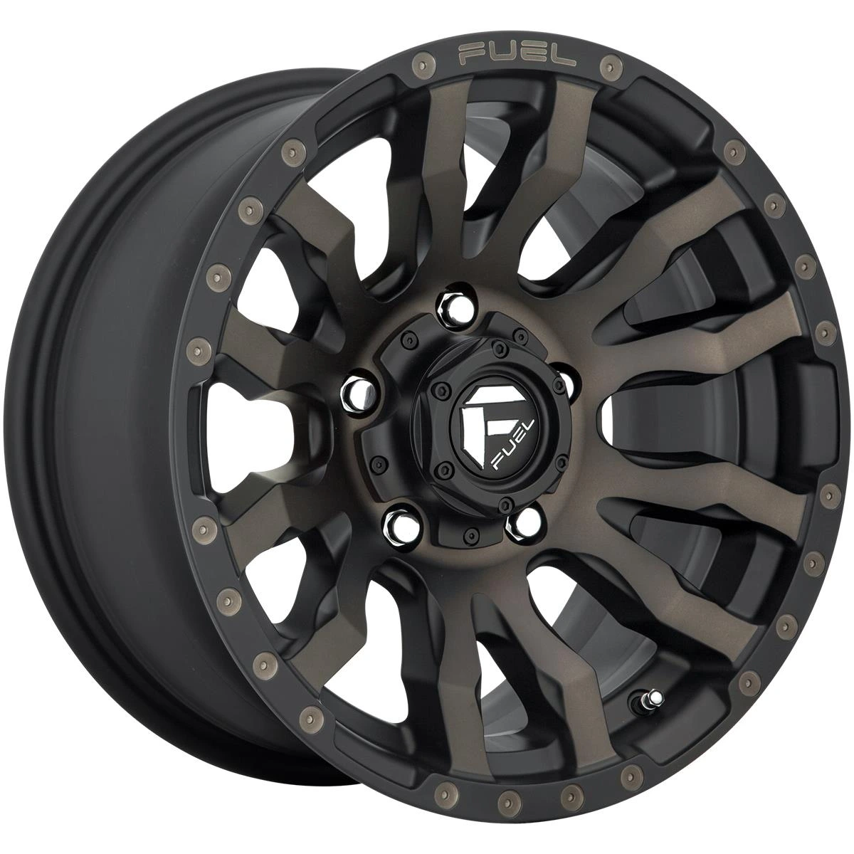 R22 x 10 6x139.7 ET-18 CB106.1 Fuel D674 Blitz Matte Black Double Dark Tint