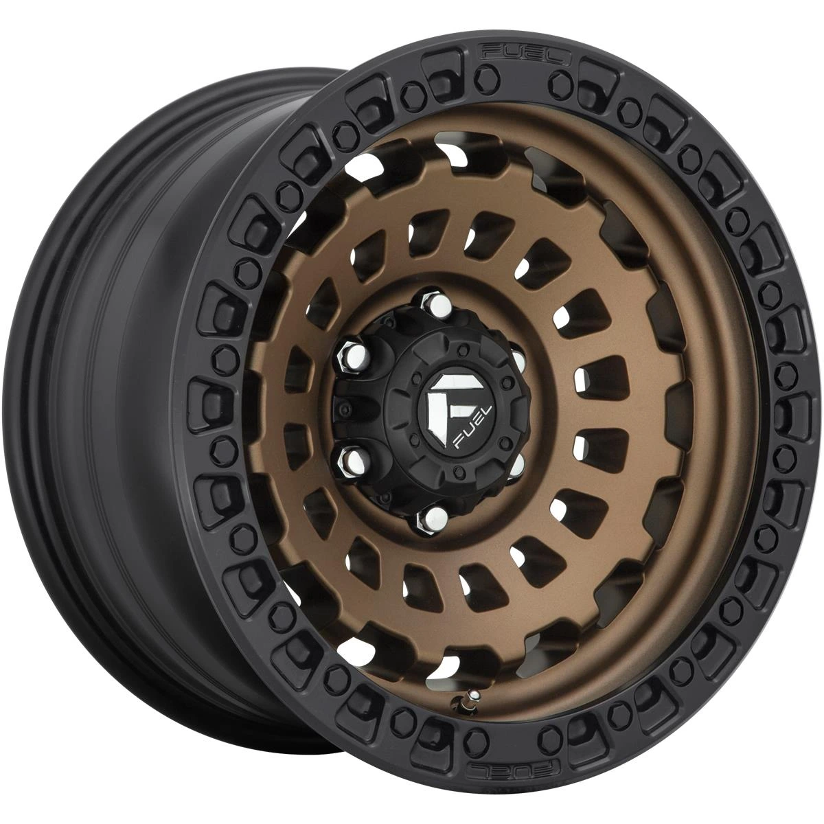 R17 x 8 5x114.3 ET38 CB56.6 Fuel D634 Zephyr Matte Bronze Black Bead Ring