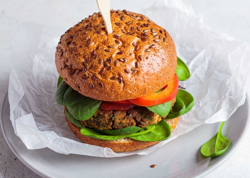 Hamburguesa de lentejas y vegetales