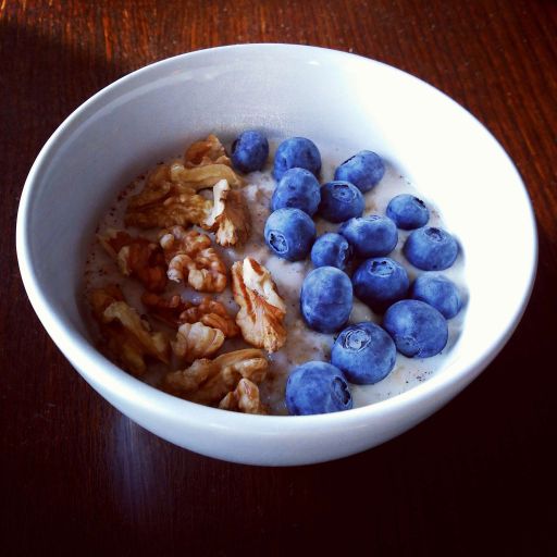Avena con arándanos y nuez